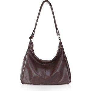 Hobo Bags for Women Vegan Leather Shoulder Handbag Slouchy Tote with Zipper